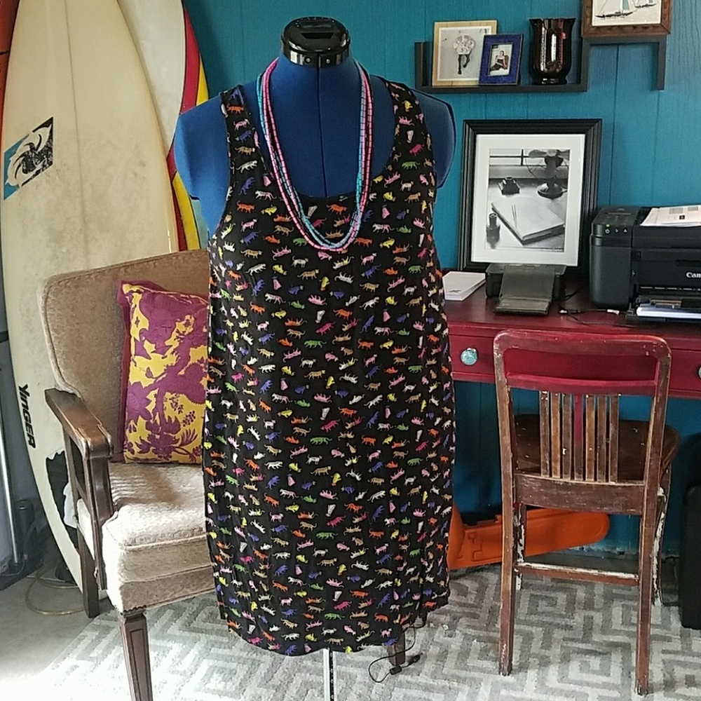 H&M Crazy Cat Lady Open Back Shift Dress